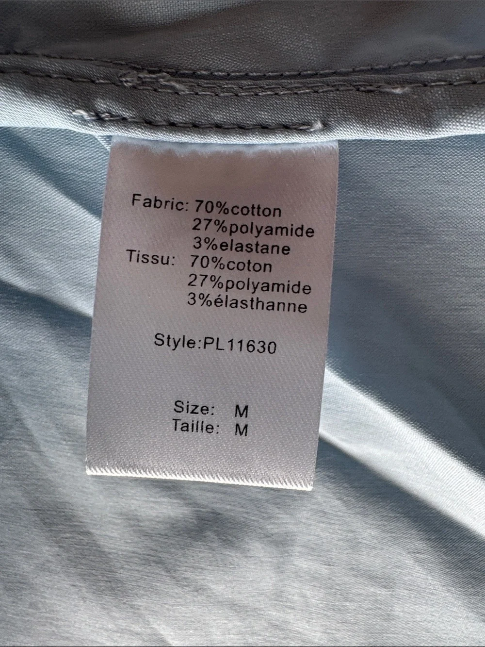 Elan Blue Collared Button Down Halter Blouse Side Ruching Cotton Medium stretch